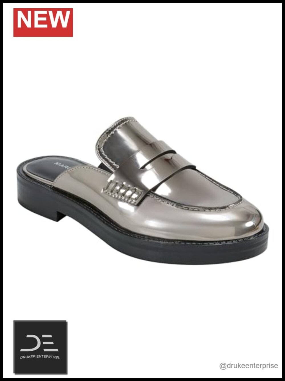 Faux Leather Backless Loafer Slip-On Shoes Women's